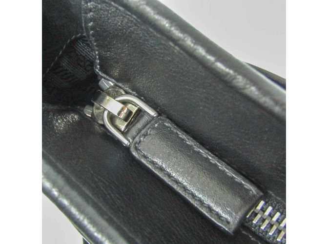 Borsa in pelle da uomo Prada nera Nero - vista 12