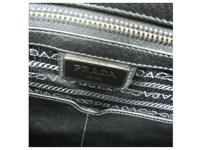 Borsa in pelle da uomo Prada nera Nero - vista 13