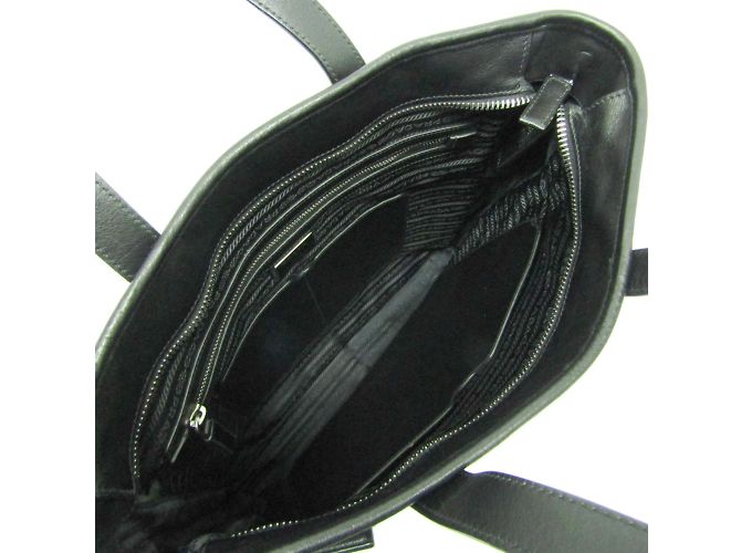 Borsa in pelle da uomo Prada nera Nero - vista 4