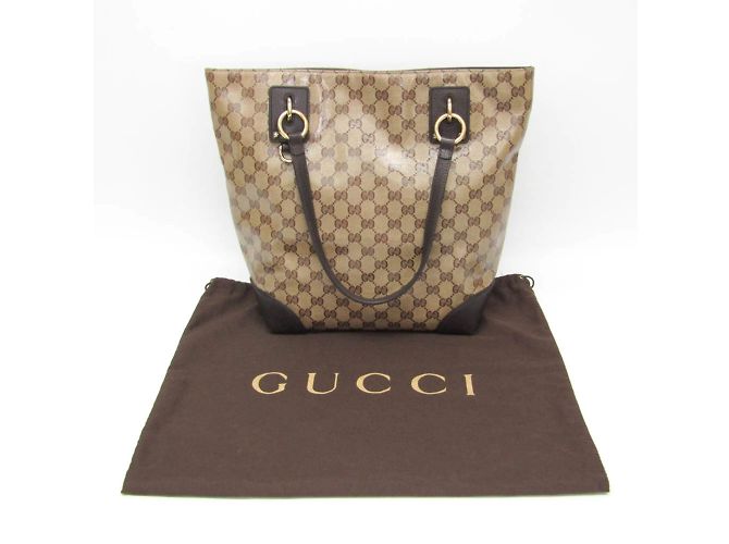 Borsa tote Gucci GG Crystal Beige Marrone scuro - vista 2