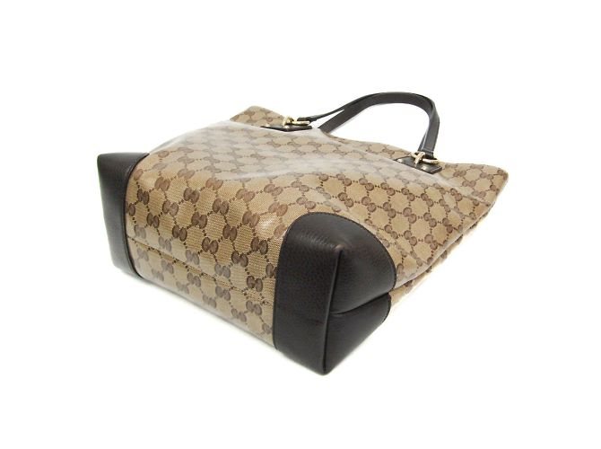Borsa tote Gucci GG Crystal Beige Marrone scuro - vista 3