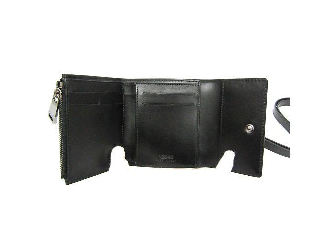 Portafoglio Tri-Fold La Greca di Versace Marrone Nero - vista 4
