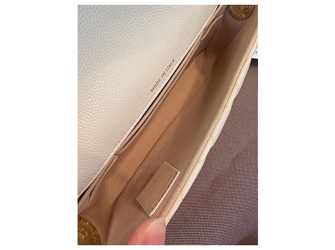 Wallet On Chain Chanel borsa telefono in pelle bianca con catena dorata Bianco - vista 5