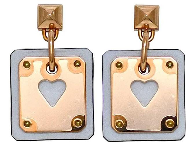 Hermès Orecchini Hermes in azzurro chiaro e oro rosa D'oro Blu chiaro - vista 2