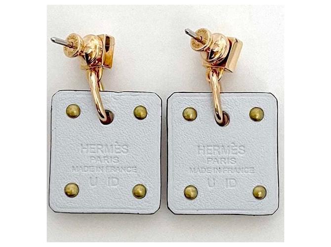Hermès Orecchini Hermes in azzurro chiaro e oro rosa D'oro Blu chiaro - vista 3