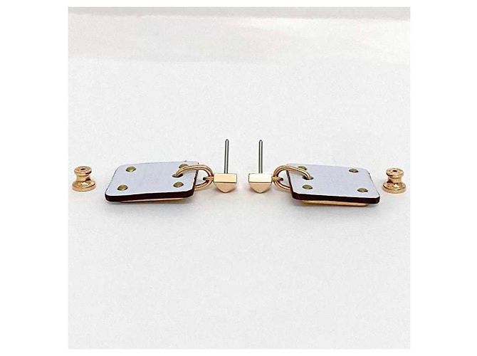 Hermès Orecchini Hermes in azzurro chiaro e oro rosa D'oro Blu chiaro - vista 5