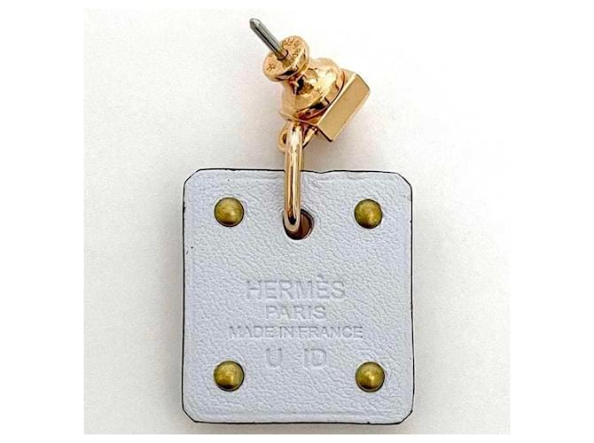Hermès Orecchini Hermes in azzurro chiaro e oro rosa D'oro Blu chiaro - vista 7