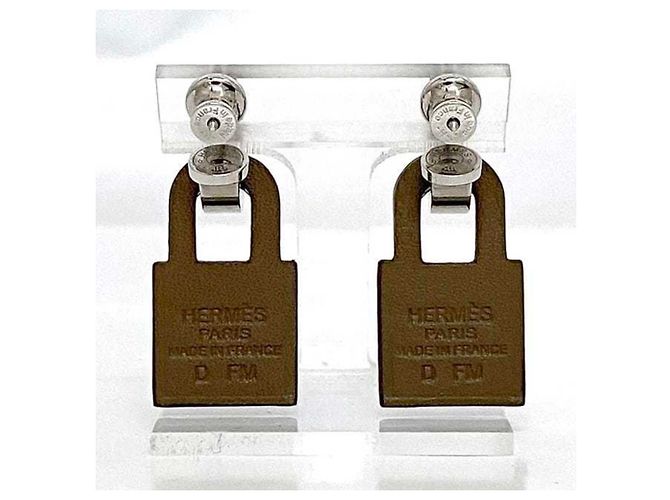 Hermès Pendientes Hermes O'Kelly Castaño Plata - vista 3