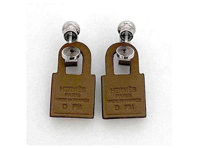 Hermès Pendientes Hermes O'Kelly Castaño Plata - vista 5