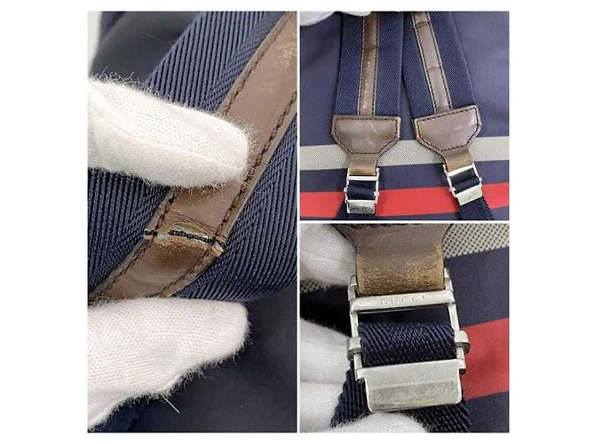 Zaino Gucci Diamante Marrone Blu navy - vista 8