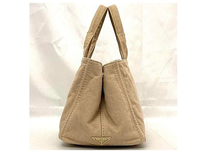 Borsa tote in canapa beige Prada - vista 3