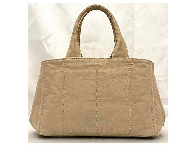 Borsa tote in canapa beige Prada - vista 4