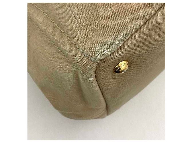 Borsa tote in canapa beige Prada - vista 6