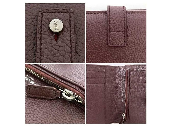 Billetera bi-fold Saint Laurent en Burdeos - vista 10