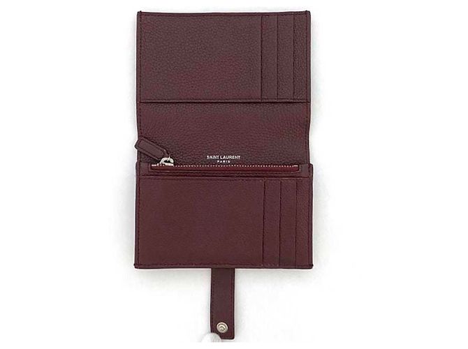 Billetera bi-fold Saint Laurent en Burdeos - vista 6