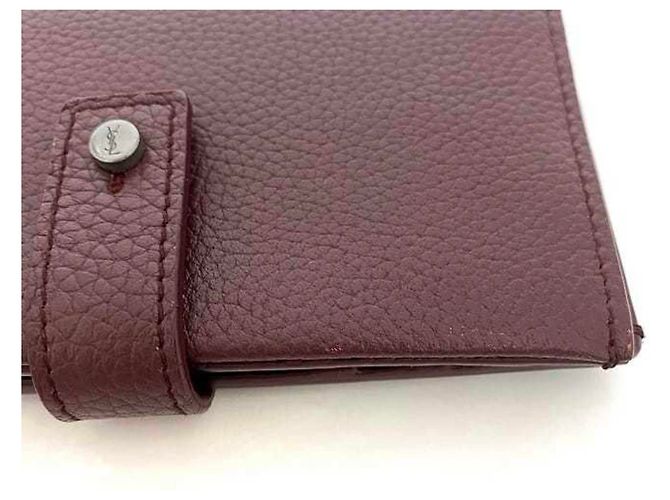 Billetera bi-fold Saint Laurent en Burdeos - vista 9