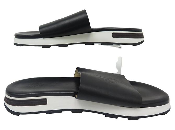 Hermès SAPATOS HERMES SANDÁLIAS REFLEX H181354ZH MULES 46 EM COURO Preto - vista 2