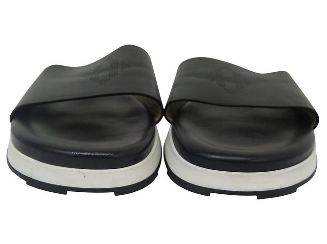 Hermès SAPATOS HERMES SANDÁLIAS REFLEX H181354ZH MULES 46 EM COURO Preto - vista 4