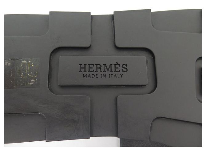 Hermès SAPATOS HERMES SANDÁLIAS REFLEX H181354ZH MULES 46 EM COURO Preto - vista 7