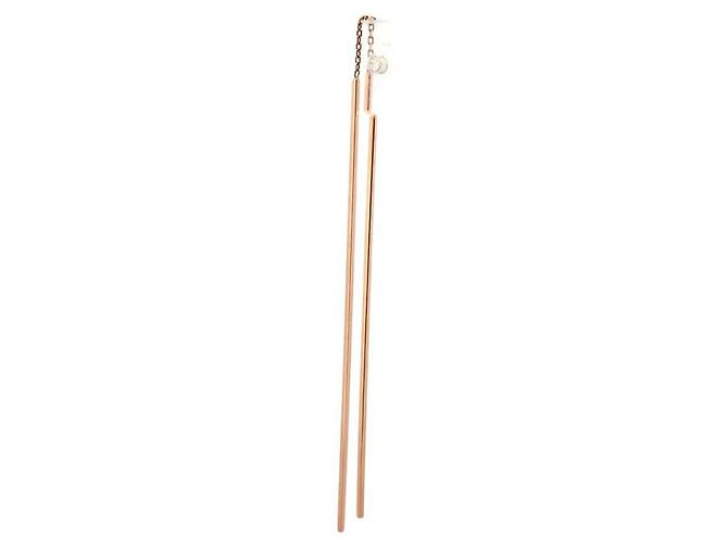 NUEVO MONO PENDIENTE VANRYCKE NUNCHAKU PENDIENTE ORO ROSA 18K Dorado - vista 2