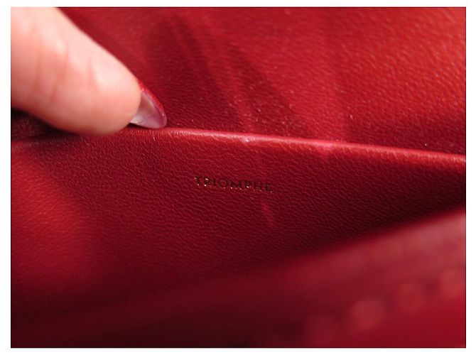 Céline NUOVA BORSA A MANO CELINE TRIOMPHE TEEN 188423 IN PELLE ROSSA Rosso - vista 11