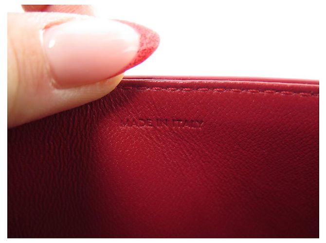Céline NUOVA BORSA A MANO CELINE TRIOMPHE TEEN 188423 IN PELLE ROSSA Rosso - vista 12