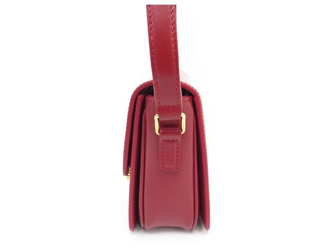 Céline NUOVA BORSA A MANO CELINE TRIOMPHE TEEN 188423 IN PELLE ROSSA Rosso - vista 3