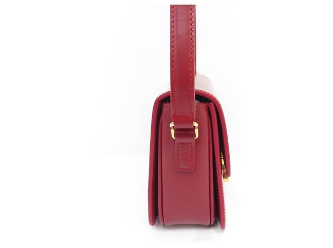 Céline NUOVA BORSA A MANO CELINE TRIOMPHE TEEN 188423 IN PELLE ROSSA Rosso - vista 4