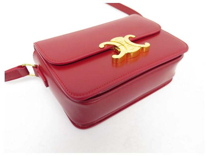 Céline NUOVA BORSA A MANO CELINE TRIOMPHE TEEN 188423 IN PELLE ROSSA Rosso - vista 5