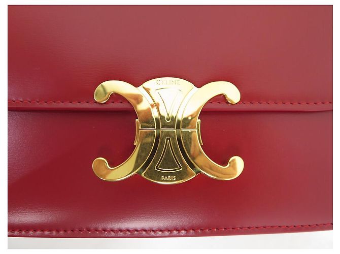 Céline NUOVA BORSA A MANO CELINE TRIOMPHE TEEN 188423 IN PELLE ROSSA Rosso - vista 6