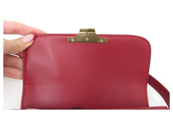 Céline NUOVA BORSA A MANO CELINE TRIOMPHE TEEN 188423 IN PELLE ROSSA Rosso - vista 8