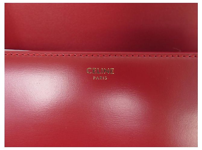 Céline NUOVA BORSA A MANO CELINE TRIOMPHE TEEN 188423 IN PELLE ROSSA Rosso - vista 9