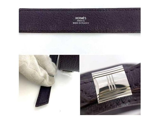Hermès Bracciale Hermes Artemis in pelle viola Porpora - vista 11