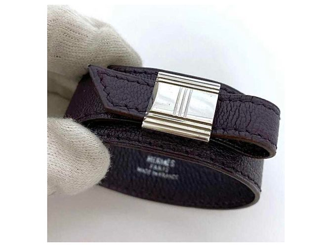 Hermès Bracciale Hermes Artemis in pelle viola Porpora - vista 6