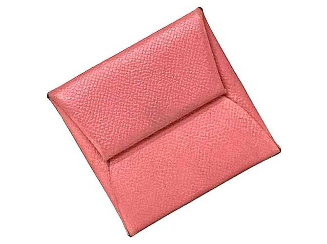 Hermès Monedero Hermes en cuero Togo rosa - vista 2