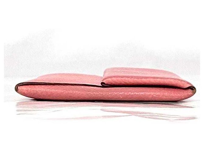 Hermès Monedero Hermes en cuero Togo rosa - vista 3