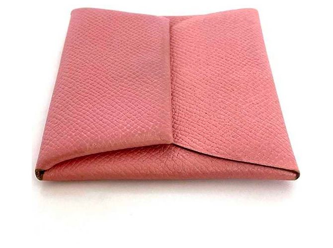 Hermès Monedero Hermes en cuero Togo rosa - vista 6
