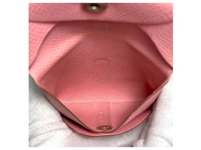 Hermès Monedero Hermes en cuero Togo rosa - vista 8