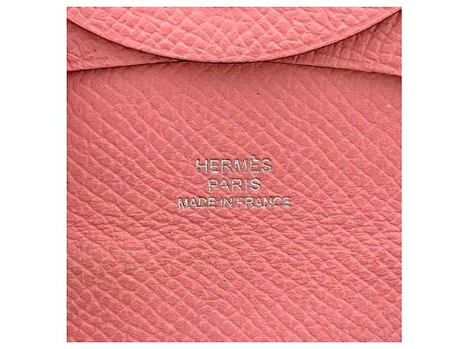 Hermès Monedero Hermes en cuero Togo rosa - vista 9