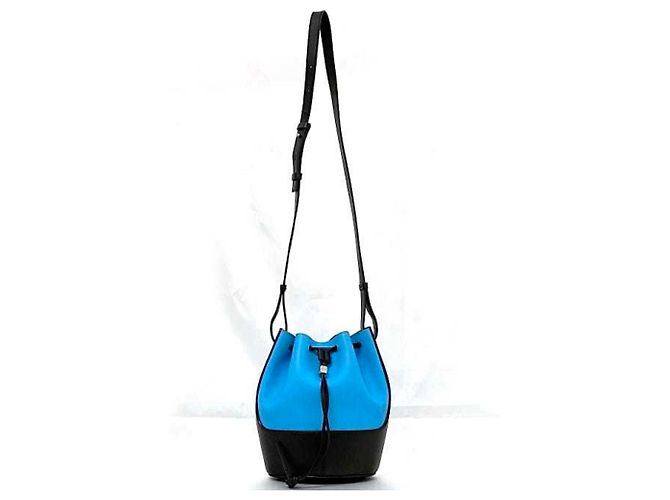Loewe Bicolor Leder Schultertasche Schwarz Hellblau - Ansicht 7