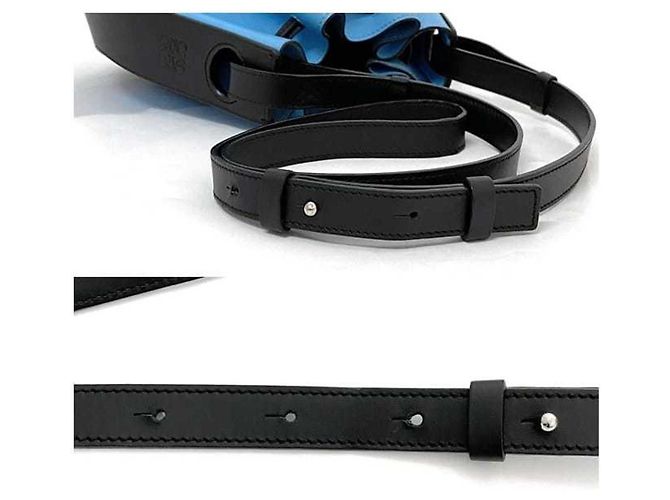 Loewe Bicolor Leder Schultertasche Schwarz Hellblau - Ansicht 8