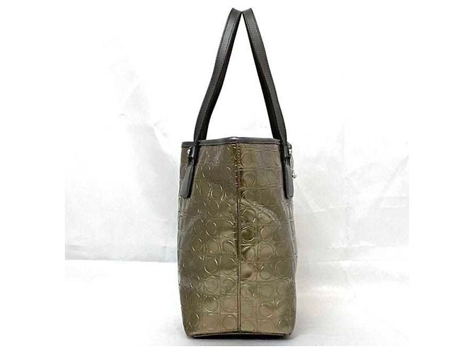 Borsa tote oro e grigia Salvatore Ferragamo Marrone D'oro - vista 3