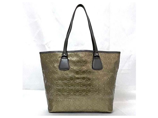 Borsa tote oro e grigia Salvatore Ferragamo Marrone D'oro - vista 4