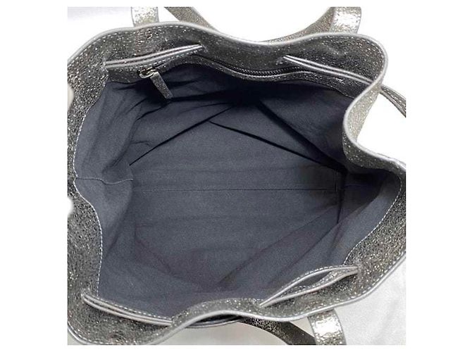 Jimmy Choo Metallic Silber Leder Tote Bag - Ansicht 8