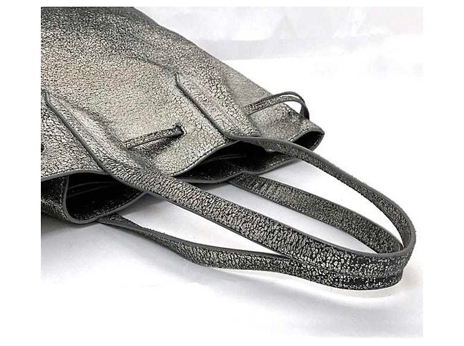 Jimmy Choo Metallic Silber Leder Tote Bag - Ansicht 9
