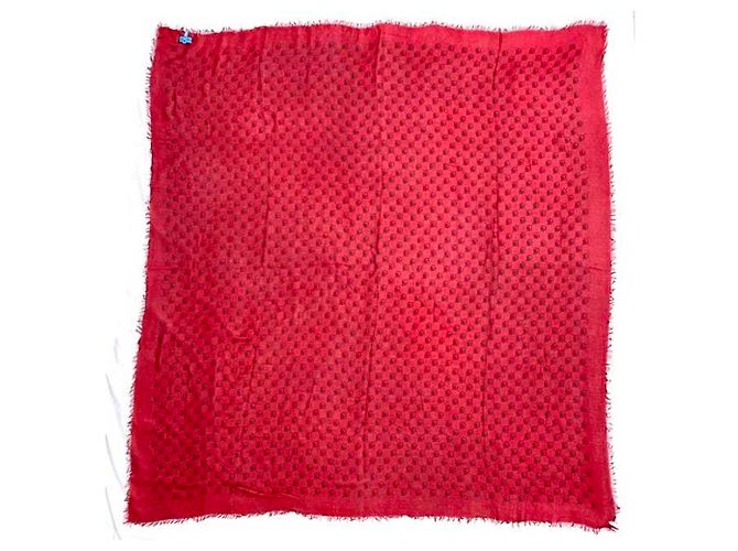 Sciarpa Gucci rossa in seta e cotone con motivo skull GG Rosso - vista 4