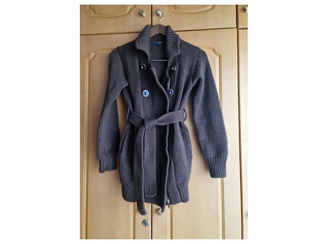 Abrigo Gucci Cardi de Lana Marrón con Cinturón Castaño - vista 2