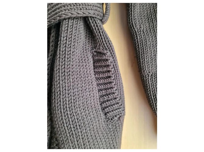 Abrigo Gucci Cardi de Lana Marrón con Cinturón Castaño - vista 4