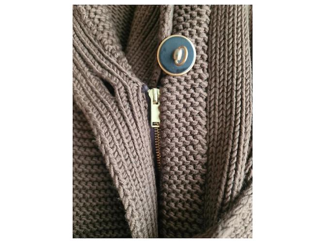 Abrigo Gucci Cardi de Lana Marrón con Cinturón Castaño - vista 5