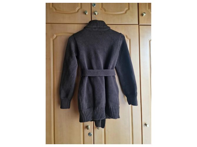 Abrigo Gucci Cardi de Lana Marrón con Cinturón Castaño - vista 6